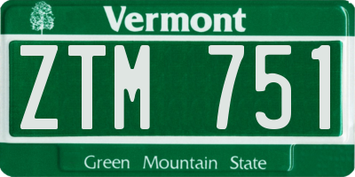 VT license plate ZTM751