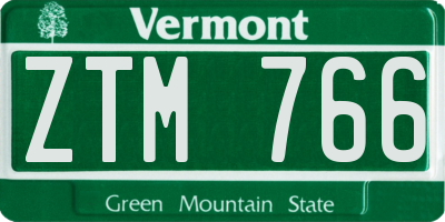 VT license plate ZTM766