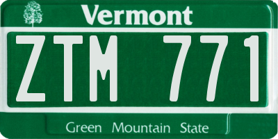 VT license plate ZTM771