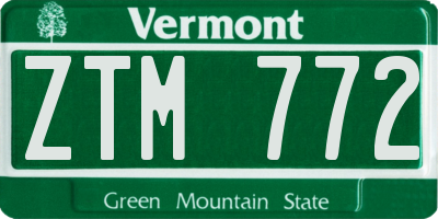 VT license plate ZTM772