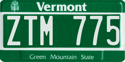 VT license plate ZTM775