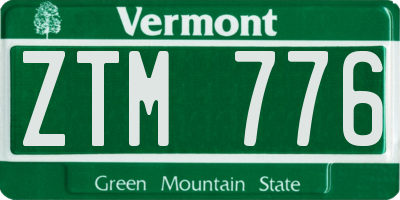VT license plate ZTM776