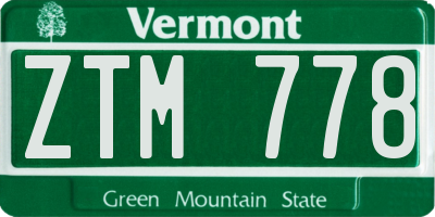 VT license plate ZTM778