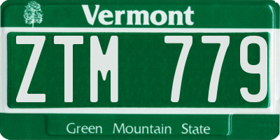 VT license plate ZTM779