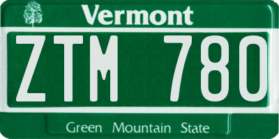 VT license plate ZTM780
