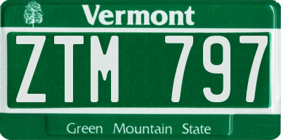 VT license plate ZTM797