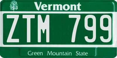 VT license plate ZTM799