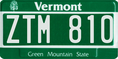 VT license plate ZTM810
