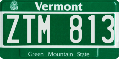 VT license plate ZTM813