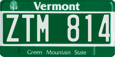 VT license plate ZTM814