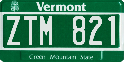 VT license plate ZTM821