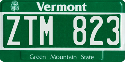 VT license plate ZTM823
