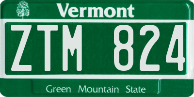 VT license plate ZTM824