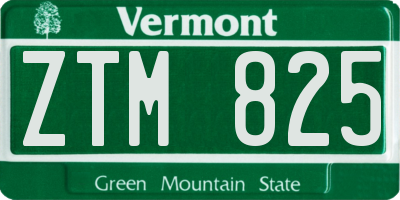 VT license plate ZTM825