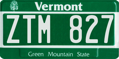 VT license plate ZTM827