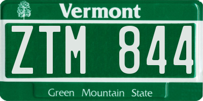 VT license plate ZTM844