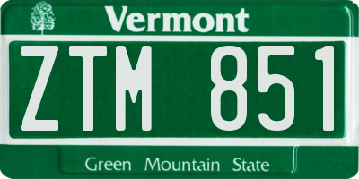 VT license plate ZTM851
