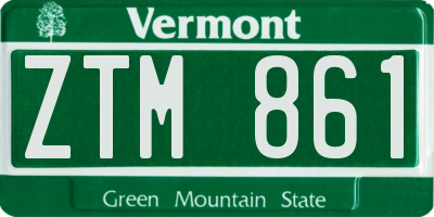 VT license plate ZTM861