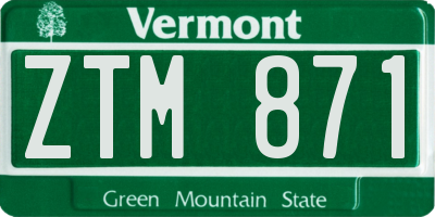 VT license plate ZTM871