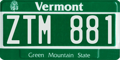 VT license plate ZTM881