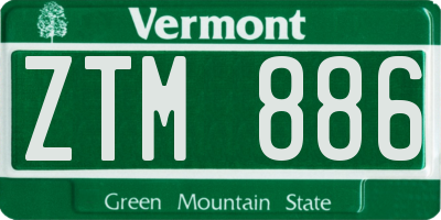 VT license plate ZTM886