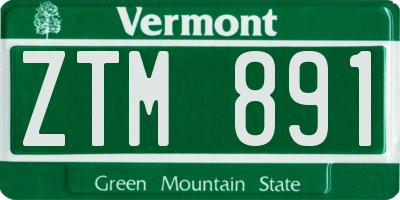 VT license plate ZTM891