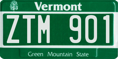 VT license plate ZTM901