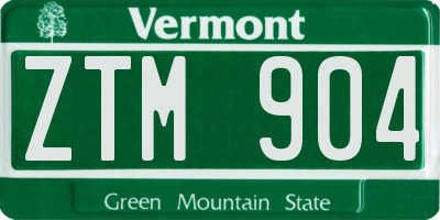 VT license plate ZTM904