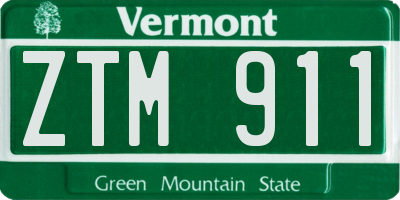 VT license plate ZTM911