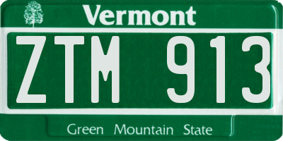 VT license plate ZTM913