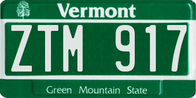 VT license plate ZTM917