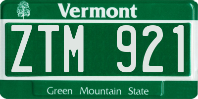 VT license plate ZTM921