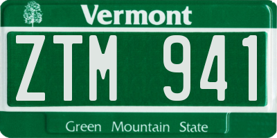 VT license plate ZTM941