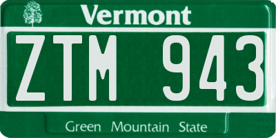 VT license plate ZTM943