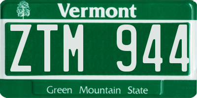 VT license plate ZTM944