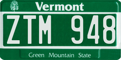 VT license plate ZTM948