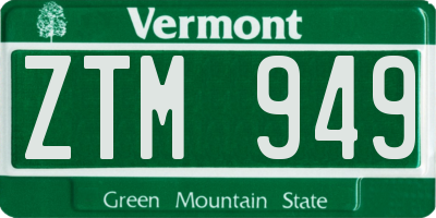 VT license plate ZTM949