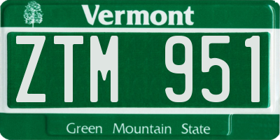 VT license plate ZTM951