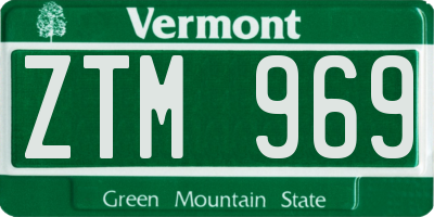 VT license plate ZTM969