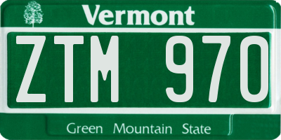 VT license plate ZTM970