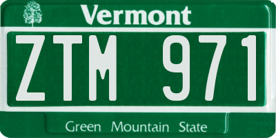VT license plate ZTM971