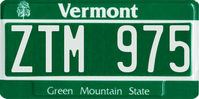 VT license plate ZTM975