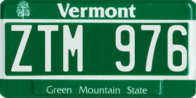 VT license plate ZTM976