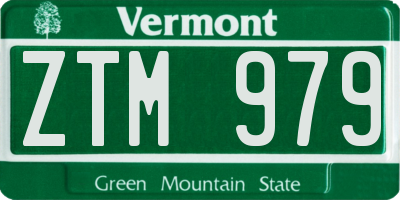 VT license plate ZTM979