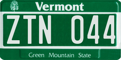 VT license plate ZTN044