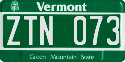 VT license plate ZTN073
