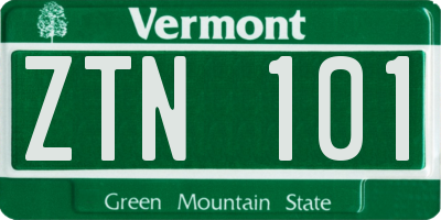 VT license plate ZTN101
