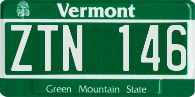 VT license plate ZTN146