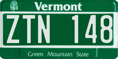 VT license plate ZTN148