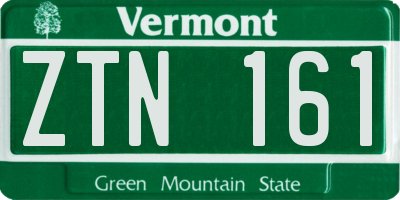 VT license plate ZTN161